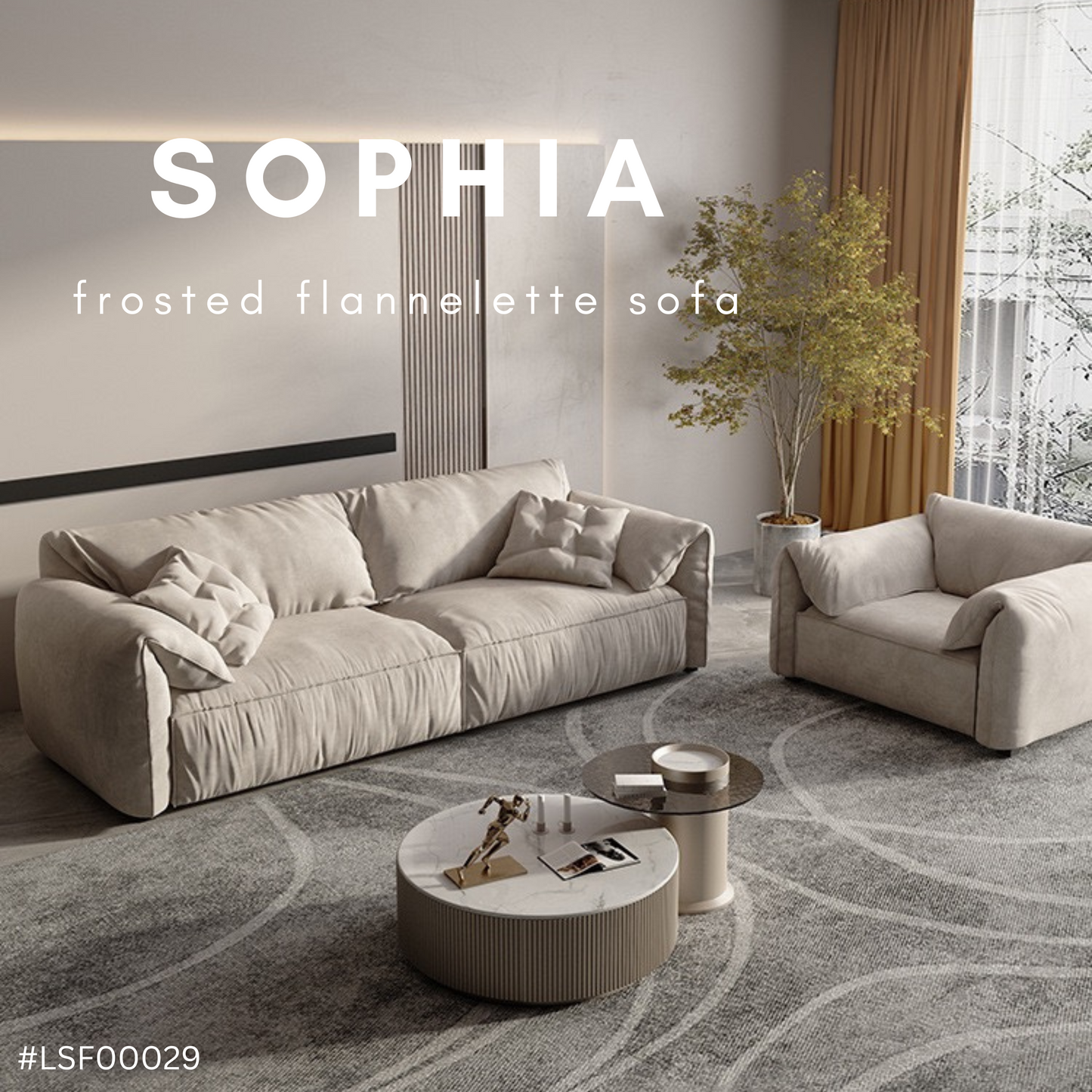 SOPHIA frosted flannelette sofa