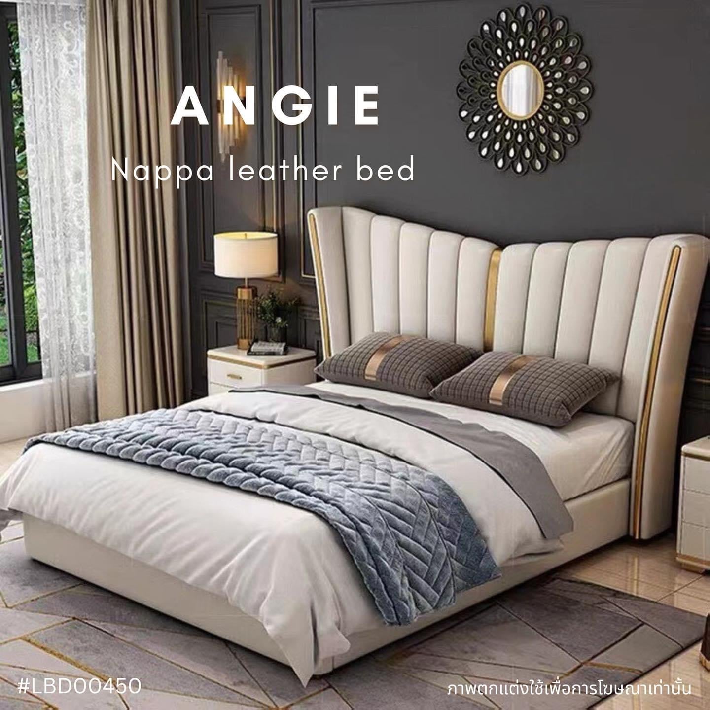 ANGIE Nappa leather bed