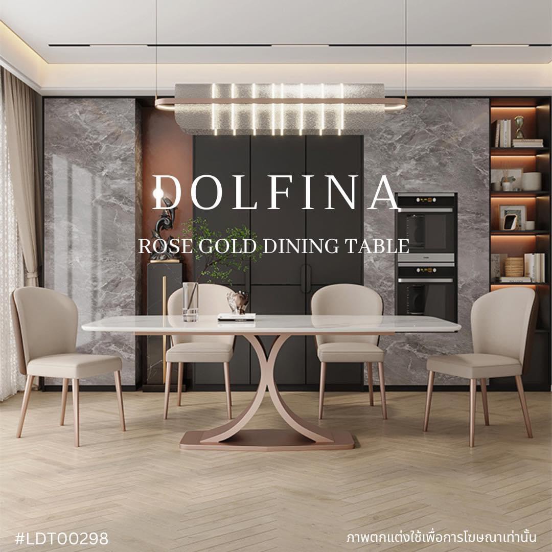 DOLFINA rose gold dining table
