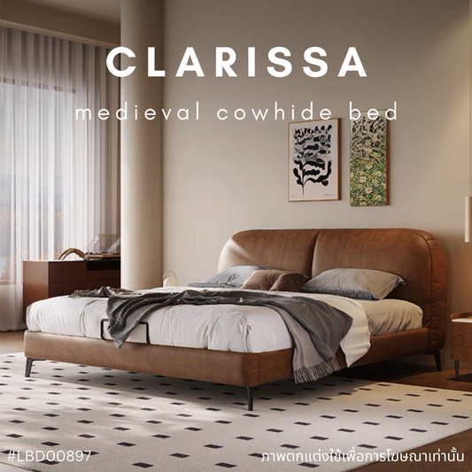 CLARISSA medieval cowhide bed