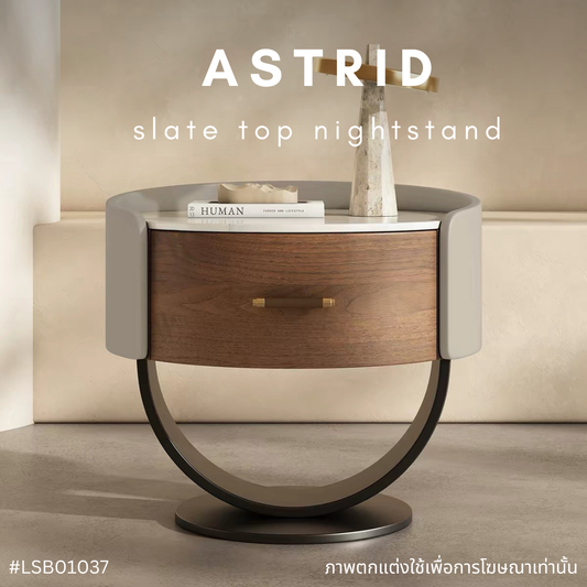 ASTRID slate top nightstand