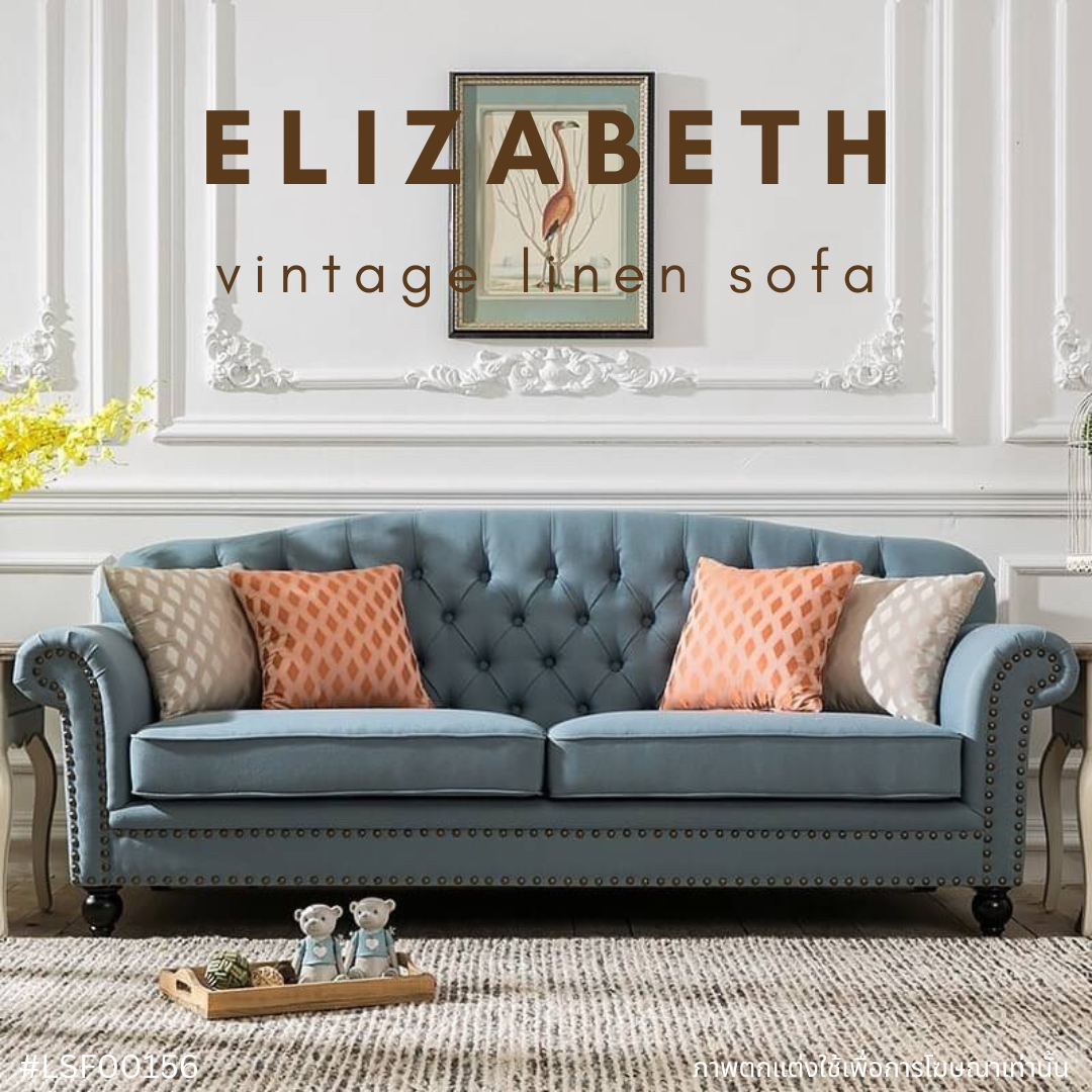 ELIZABETH vintage linen sofa