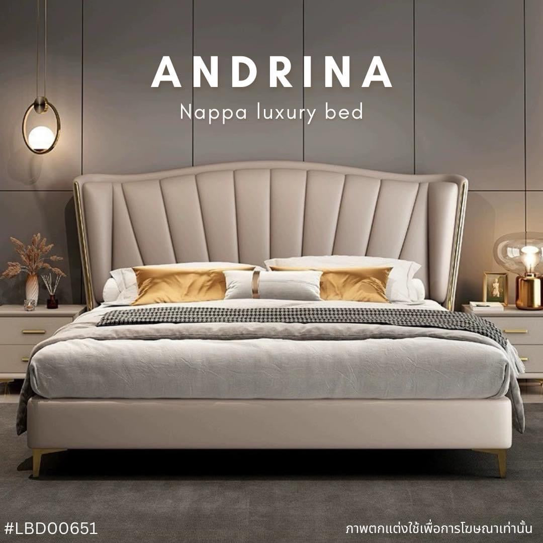 ANDRINA Nappa leather bed