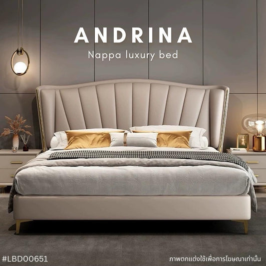 ANDRINA Nappa leather bed