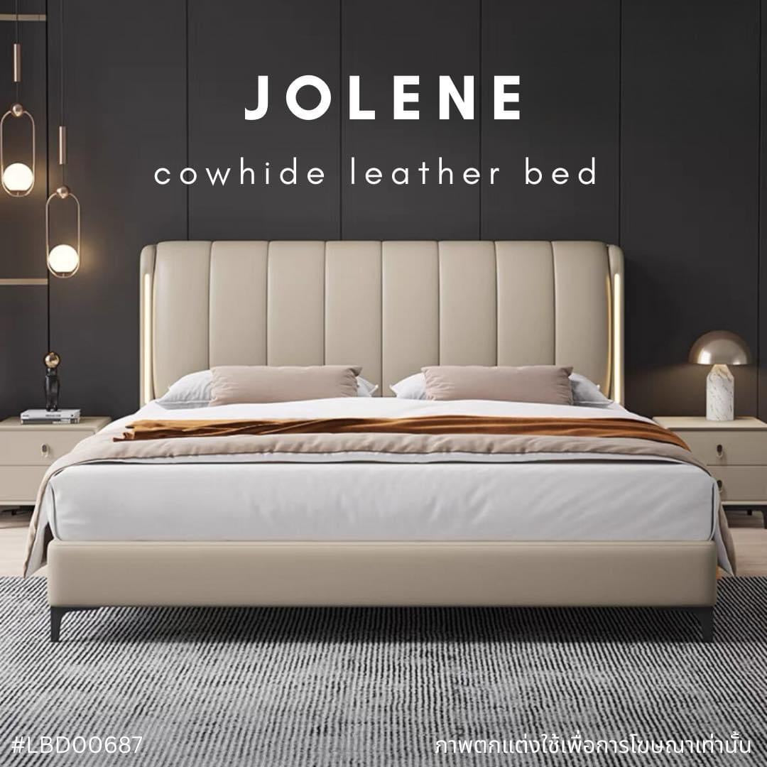 JOLENE cowhide leather bed