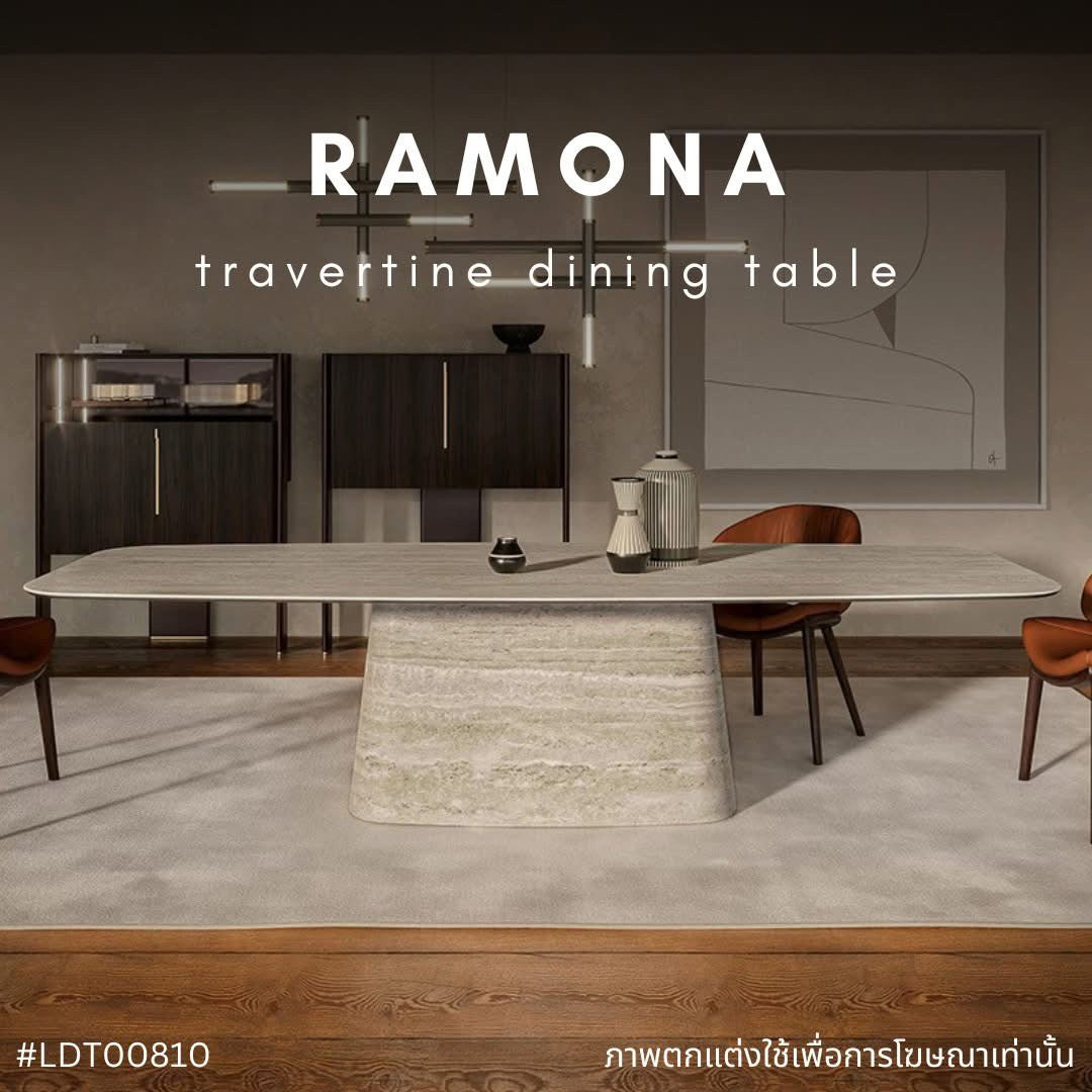 RAMONA travertine dining table