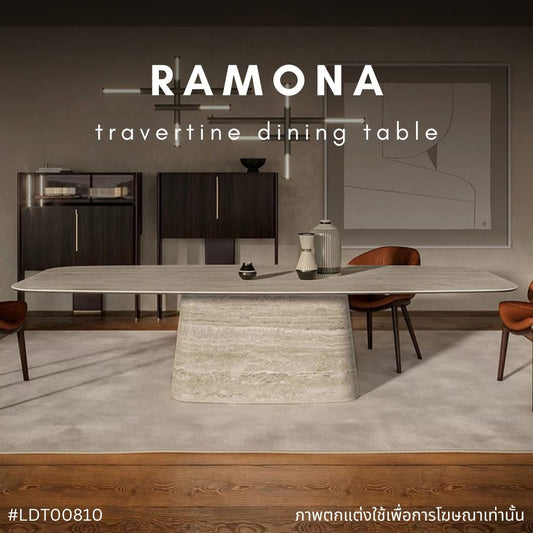 RAMONA travertine dining table