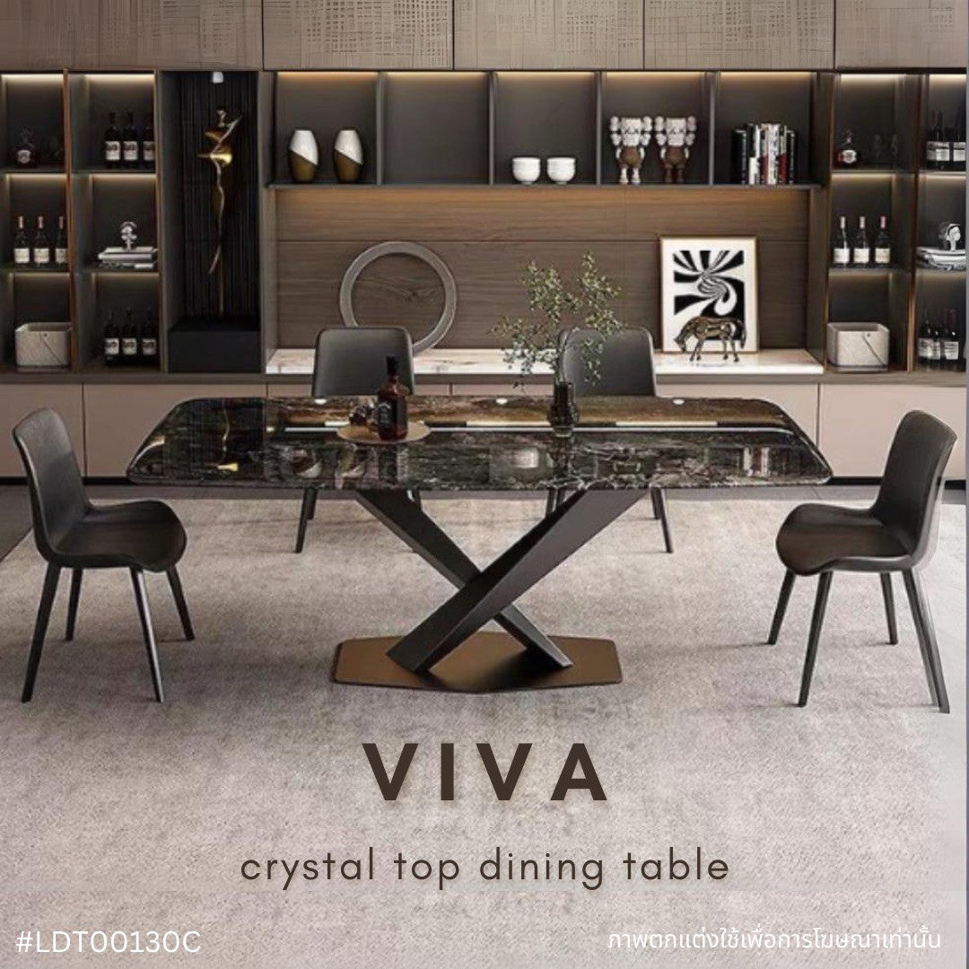 VIVA crystal top dining table