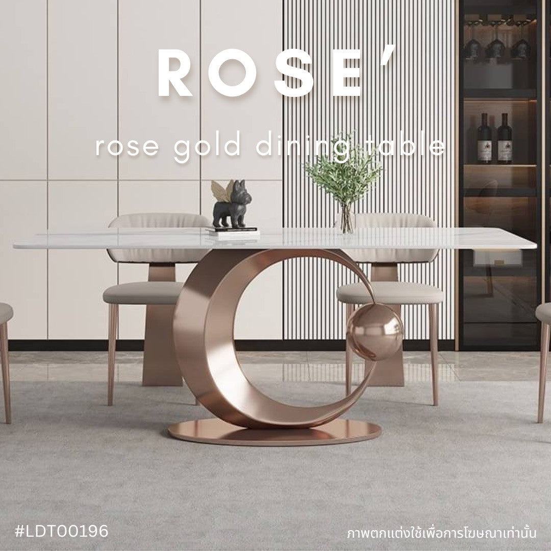 ROSE’ rose gold dining table