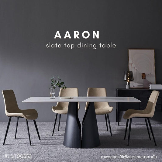 AARON slate top dining table