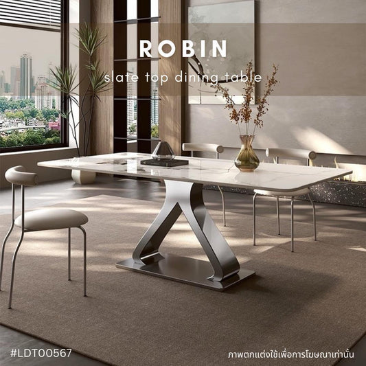 ROBIN slate top dining table