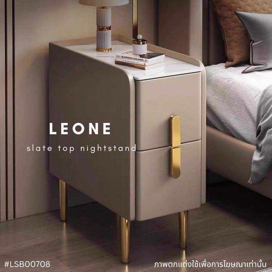LEONE slate top nightstand