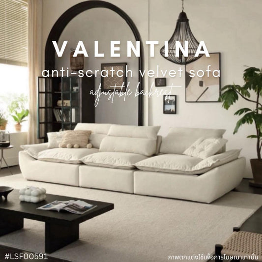 VALENTINA anti-scratch velvet sofa