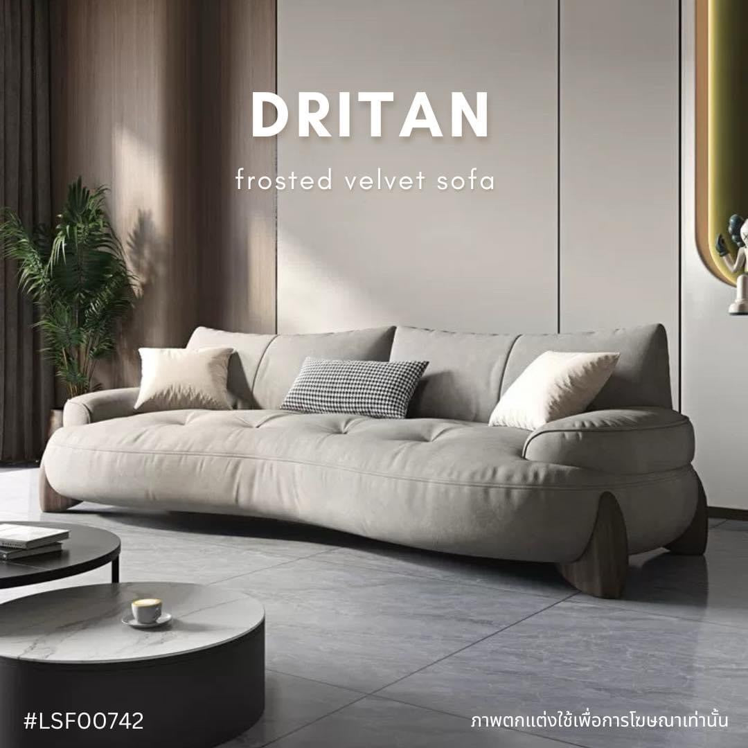DRITAN frosted velvet sofa