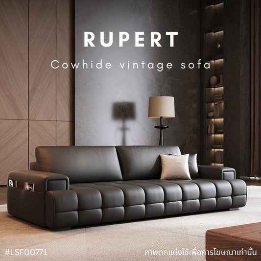 RUPERT Cowhide vintage sofa
