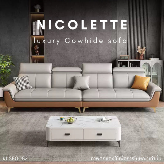 NICOLETTE luxury Cowhide sofa