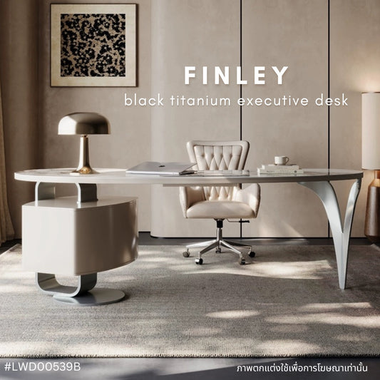 FINLEY black titanium executive desk