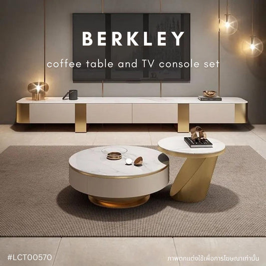 BERKLEY coffee table and TV console set